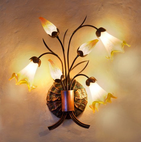 Star Lily Sconce Golden Opal