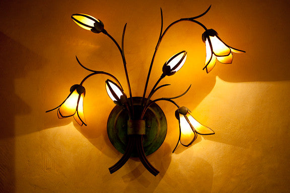Star Lily Sconce Honey Opal